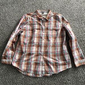 Eddie Bauer Women’s Button Up Shirt XL Plaid Long Sleeve